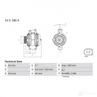 Генератор BOSCH 333486 83 22 JUPBP 0986083220 - Изображение 3