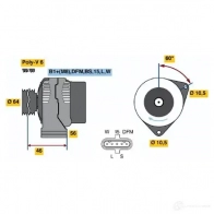 Генератор BOSCH HD8 (>) 28V 35/80A 1423135625 0124555052 W1O9DD8 - Изображение 5