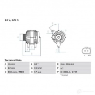 Генератор BOSCH 332820 7WJ1Q4 0986044320 44 32 - Изображение 3