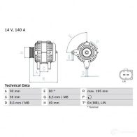 Генератор BOSCH 0384ZSA 0986082250 333419 82 25 - Изображение 3