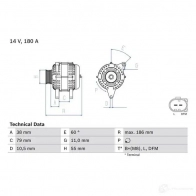 Генератор BOSCH DHW O7XN 0986084140 1437240506 - Изображение 3