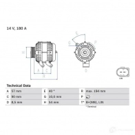 Генератор BOSCH 4 840 333117 O9KOPL 0986048400 - Изображение 3