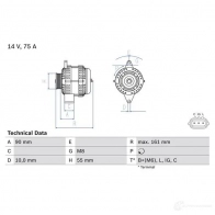 Генератор BOSCH 829 0 Suzuki Liana (ER, RH) 1 Хэтчбек 1.6 4WD 106 л.с. 2002 – 2007 0986082900 06GG4G