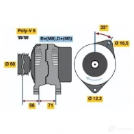 Генератор BOSCH 40 62 TH4DN3 0986040621 Fiat Marea (185) 1 Седан 1.6 16V 102 л.с. 1997 – 1999