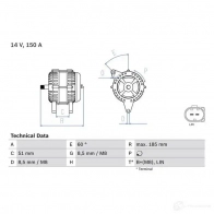 Генератор BOSCH 0986048380 333116 PLWPZK 4 838 - Изображение 2