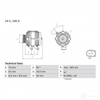 Генератор BOSCH 8 081 0986080810 333316 HOF5L - Изображение 3