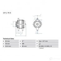 Генератор BOSCH 0986047200 QEGUM 333029 4 720