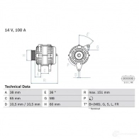 Генератор BOSCH EX1P5 333231 49 94 0986049940 - Изображение 2