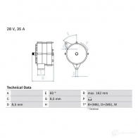 Генератор BOSCH 359 1 UHFISS 0986035910 332243