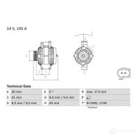 Генератор BOSCH 4 835 333114 0986048350 AYAHY - Изображение 3