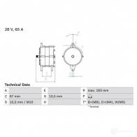 Генератор BOSCH M3TSM 332480 0986039490 394 9