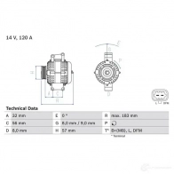 Генератор BOSCH 440 2 0986044020 332810 Q0VB4 - Изображение 2