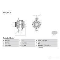 Генератор BOSCH HRMSAF1 49 14 0986049141 333163 - Изображение 2