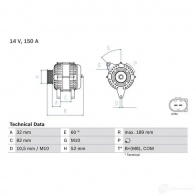 Генератор BOSCH I76BN 480 9 0986048090 333102 - Изображение 3