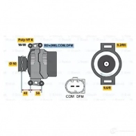 Генератор BOSCH 0124625045 305673 AL0851N E10 (>) 14V 90/200A - Изображение 5