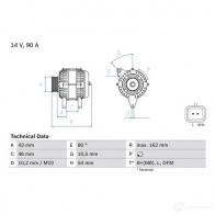 Генератор BOSCH 49 70 333208 0986049700 06XOBQP - Изображение 3