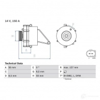 Генератор BOSCH 332911 4 541 19WXU 0986045410 - Изображение 3