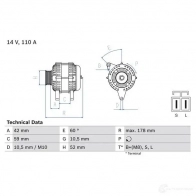 Генератор BOSCH 837 5 0986083750 333529 YH9ZH - Изображение 2
