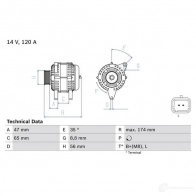 Генератор BOSCH 0986084310 PW3NO 84 31 1193469212 - Изображение 3