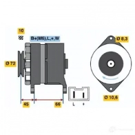 Генератор BOSCH Renault Espace (JS63) 2 Минивэн 2.1 RTDT Quadra 88 л.с. 1991 – 1992 LO4UBS 37 30 0986037301