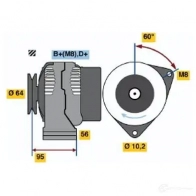 Генератор BOSCH 38 71 0986038710 EV93FCC 332420