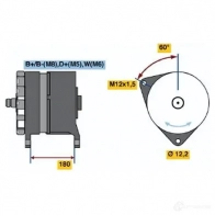 Генератор BOSCH 0120689552 VCVVDZ0 304977 T1 (RL) 28V 70/140A - Изображение 2