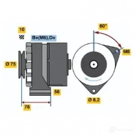 Генератор BOSCH 332005 0986031360 3 136 Q3LBE