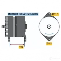 Генератор BOSCH X5Z7D 6033gb3021 362082 N1 (-) 28V 10/80A - Изображение 3
