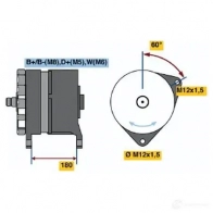 Генератор BOSCH 39 53 332484 33275GH 0986039530