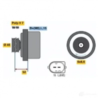 Генератор BOSCH Bmw 7 (E38) 3 Седан 5.4 750 i. iL 326 л.с. 1994 – 2001 EAOSKHZ NFB2 (>) 14V 150A 01220aa1h0