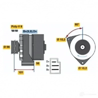 Генератор BOSCH 3 329 0986033290 VPNP4 332079