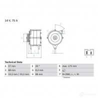 Генератор BOSCH 3 486 NFL65T 332191 0986034861 - Изображение 2
