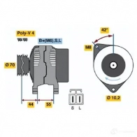 Генератор BOSCH 94COGXF 40 52 0986040521 Mitsubishi Galant 7 (E52A) Седан