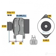 Генератор BOSCH 49R0Z 0986080690 8 069 Hyundai H1 Starex (A1) 1 Минивэн