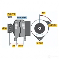 Генератор BOSCH E8 (>) 14V 75/140A 0124525018 305534 AL0822N - Изображение 6