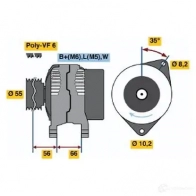 Генератор BOSCH Y16CF Renault Megane 1 (BA, JA, EA, DA, LA) 1995 – 2002 0986042141 4 214