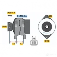 Генератор BOSCH 459 4 Mitsubishi Colt 4 (CAA) Хэтчбек 0986045941 EALOPH