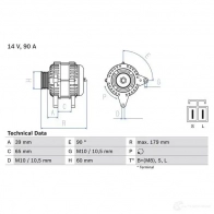 Генератор BOSCH 333506 8 348 0986083480 TIMS59X - Изображение 2