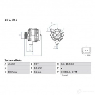 Генератор BOSCH 0986049630 49 63 333202 17J8P5