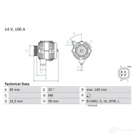 Генератор BOSCH 8 201 1425142178 4A34O2 0986082010 - Изображение 2
