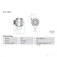 Генератор BOSCH 0986083830 1425142180 8 383 4RKXAR