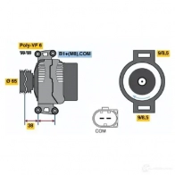 Генератор BOSCH Audi A6 (C6) 3 Универсал 2.8 Fsi 210 л.с. 2006 – 2008 H8P (>) 14V 110/180A 0121715022 XMDCTB