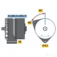 Генератор BOSCH 0120469734 N1 (-) 14V 34/90A 304773 HUO7I - Изображение 2