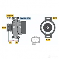 Генератор BOSCH AL0824N 305665 0124625023 P10 (>) 14V 110/180A - Изображение 4