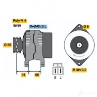 Генератор BOSCH Mazda 626 (GE) 4 Хэтчбек 2.0 i 115 л.с. 1991 – 1997 40 49 0986040491 T5H1L