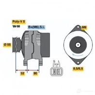 Генератор BOSCH 0986045721 Subaru Legacy (BG) 2 Универсал 2.2 i 4WD (BG7) 136 л.с. 1994 – 1998 45 72 CA2LU8