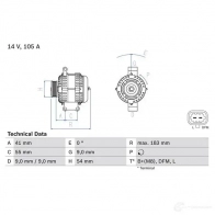 Генератор BOSCH 841 9 Opel Corsa (D) 4 2006 – 2014 0986084190 8MEDDL