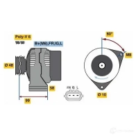 Генератор BOSCH 812 9 B1M69X4 333360 0986081290