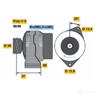 Генератор BOSCH 4 462 332849 YN7VTFS 0986044621
