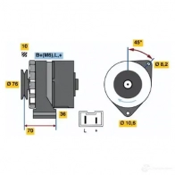 Генератор BOSCH TUOI0 0986031670 3 167 332026